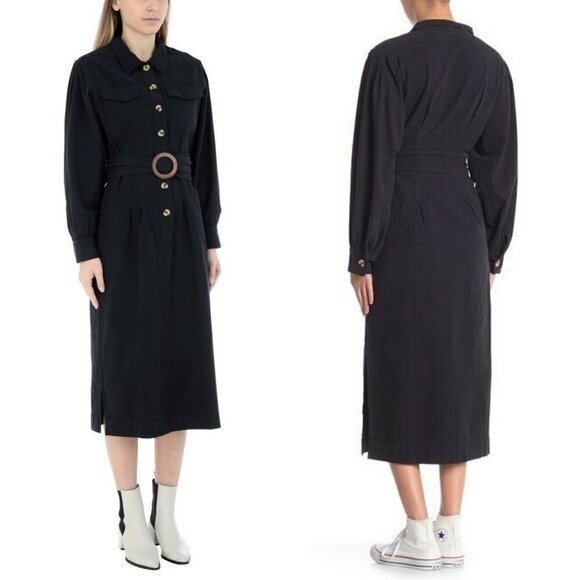Free People Dresses & Skirts - Free People Audrey Circle Shirt Dress Black S